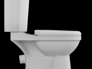 two piece ewc toilet modeled in 3ds max 3D Model