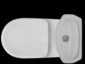 two piece ewc toilet modeled in 3ds max 3D Model