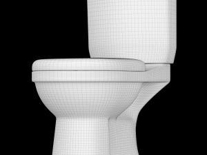 two piece ewc toilet modeled in 3ds max 3D Model