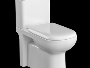 two piece rounded rectangle shape ewc toilet modeled in 3ds max 3D मॉडल
