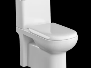 3डीएस मैक्स में निर्मित दो टुकड़े वाला गोल आयताकार आकार का ईडब्ल्यूसी शौचालय 3D मॉडल