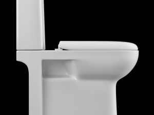 two piece rounded rectangle shape ewc toilet modeled in 3ds max 3D Модель