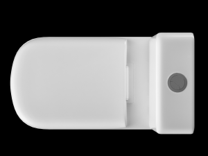 two piece rounded rectangle shape ewc toilet modeled in 3ds max 3D Модель