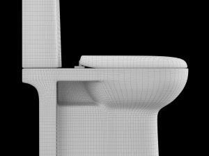 two piece rounded rectangle shape ewc toilet modeled in 3ds max 3D Модель