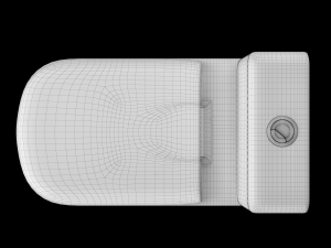 two piece rounded rectangle shape ewc toilet modeled in 3ds max 3D Модель