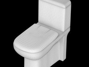 two piece rounded rectangle shape ewc toilet modeled in 3ds max 3D Модель