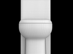 two piece rounded rectangle shape ewc toilet modeled in 3ds max 3D Модель