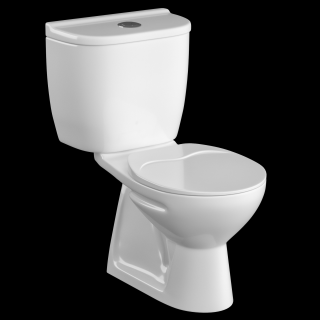 two piece oval shape ewc toilet modeled in 3ds max 3D Model .c4d .max .obj .3ds .fbx .stl .blend 