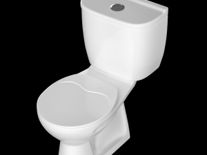 two piece oval shape ewc toilet modeled in 3ds max 3D Model