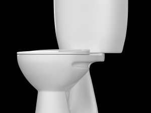 two piece oval shape ewc toilet modeled in 3ds max 3D Model