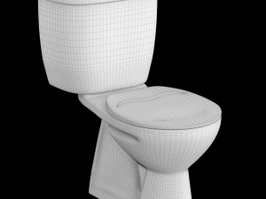 two piece oval shape ewc toilet modeled in 3ds max 3D Model