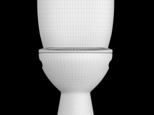 two piece oval shape ewc toilet modeled in 3ds max 3D Model