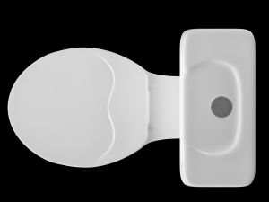 two piece oval shape ewc toilet modeled in 3ds max 3D Model