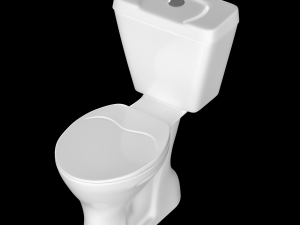 two piece oval shape ewc toilet modeled in 3ds max 3D Model