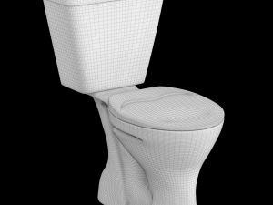 two piece oval shape ewc toilet modeled in 3ds max 3D Model