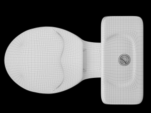 two piece oval shape ewc toilet modeled in 3ds max 3D Model