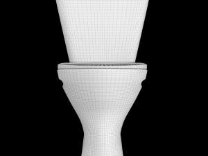 two piece oval shape ewc toilet modeled in 3ds max 3D Model