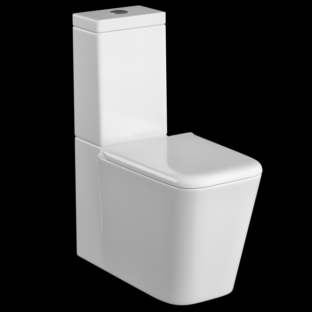 two piece rectangle shape ewc toilet modeled in 3ds max Modelo 3D .c4d .max .obj .3ds .fbx .stl .blend 