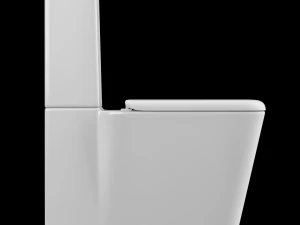 two piece rectangle shape ewc toilet modeled in 3ds max 3D Model