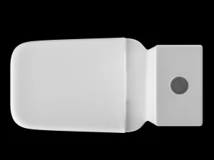 two piece rectangle shape ewc toilet modeled in 3ds max 3D Model