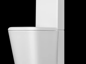 two piece rectangle shape ewc toilet modeled in 3ds max 3D Model