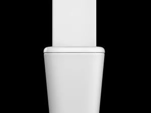 two piece rectangle shape ewc toilet modeled in 3ds max 3D Model