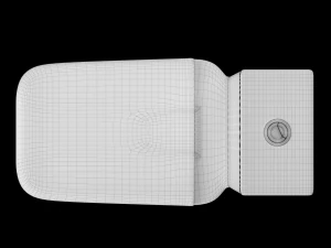 two piece rectangle shape ewc toilet modeled in 3ds max 3D Model