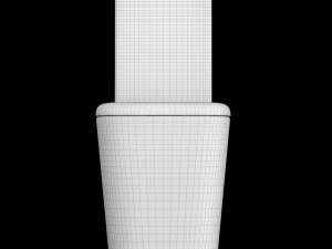 two piece rectangle shape ewc toilet modeled in 3ds max 3D Model