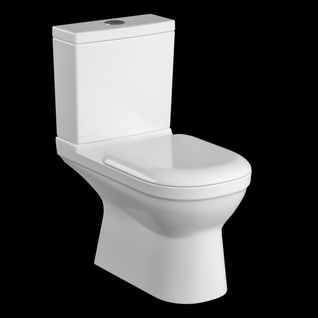two piece square shape ewc toilet modeled in 3ds max 3D Model .c4d .max .obj .3ds .fbx .stl .blend 