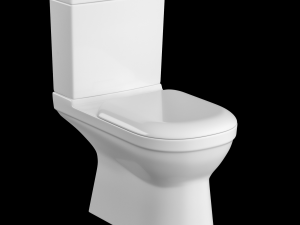 two piece square shape ewc toilet modeled in 3ds max Model 3D
