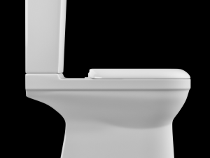 two piece square shape ewc toilet modeled in 3ds max 3D Model