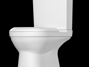 two piece square shape ewc toilet modeled in 3ds max 3D Model