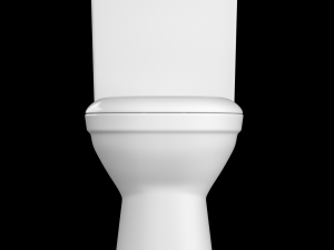 two piece square shape ewc toilet modeled in 3ds max 3D Model