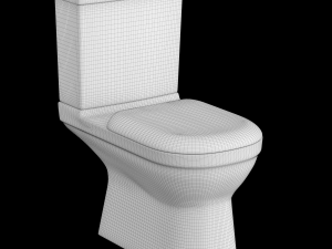 two piece square shape ewc toilet modeled in 3ds max 3D Model