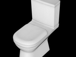 two piece square shape ewc toilet modeled in 3ds max 3D Model