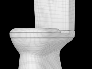 two piece square shape ewc toilet modeled in 3ds max 3D Model