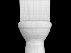 two piece square shape ewc toilet modeled in 3ds max 3D Model
