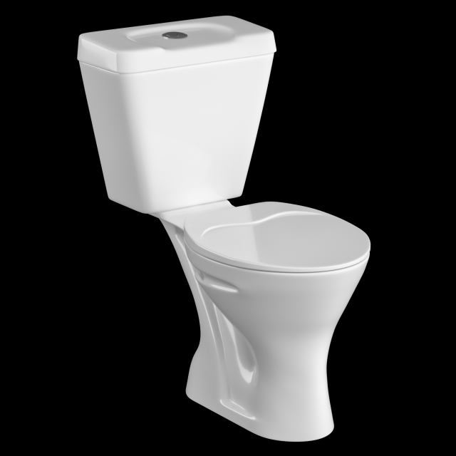 two piece oval ewc toilet modeled in 3ds max Modelo 3D .c4d .max .obj .3ds .fbx .stl .blend 
