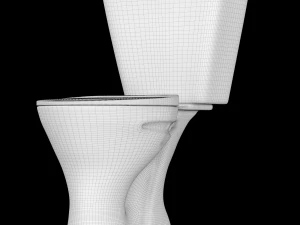 two piece oval ewc toilet modeled in 3ds max 3D Model