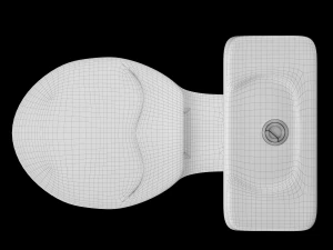 two piece oval ewc toilet modeled in 3ds max 3D Model