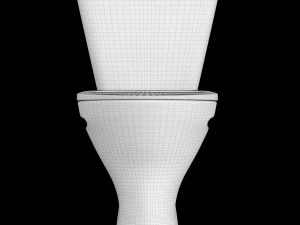 two piece oval ewc toilet modeled in 3ds max 3D Model