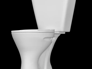 two piece oval ewc toilet modeled in 3ds max 3D Model