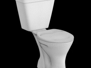 two piece oval ewc toilet modeled in 3ds max 3D Model