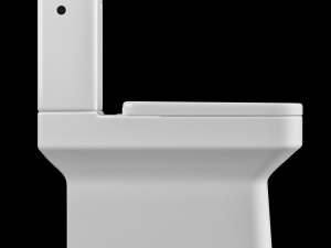 two piece rounded rectangle shape ewc toilet modeled in 3ds max 3D Model