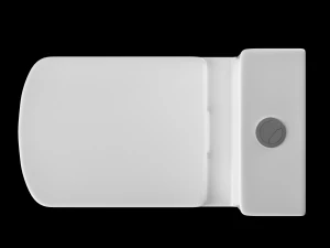 two piece rounded rectangle shape ewc toilet modeled in 3ds max 3D Model
