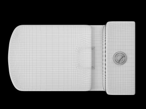 two piece rounded rectangle shape ewc toilet modeled in 3ds max 3D Model
