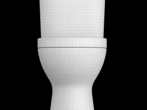 two piece rounded rectangle shape ewc toilet modeled in 3ds max 3D Model