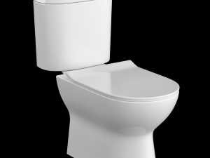 two piece rounded rectangle shape ewc toilet modeled in 3ds max 3D मॉडल