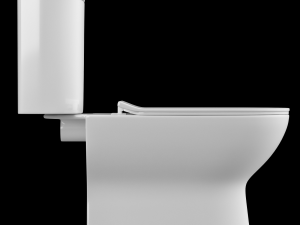 two piece rounded rectangle shape ewc toilet modeled in 3ds max 3D 模型