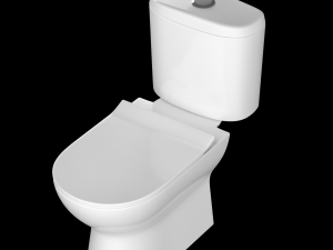two piece rounded rectangle shape ewc toilet modeled in 3ds max 3D 模型